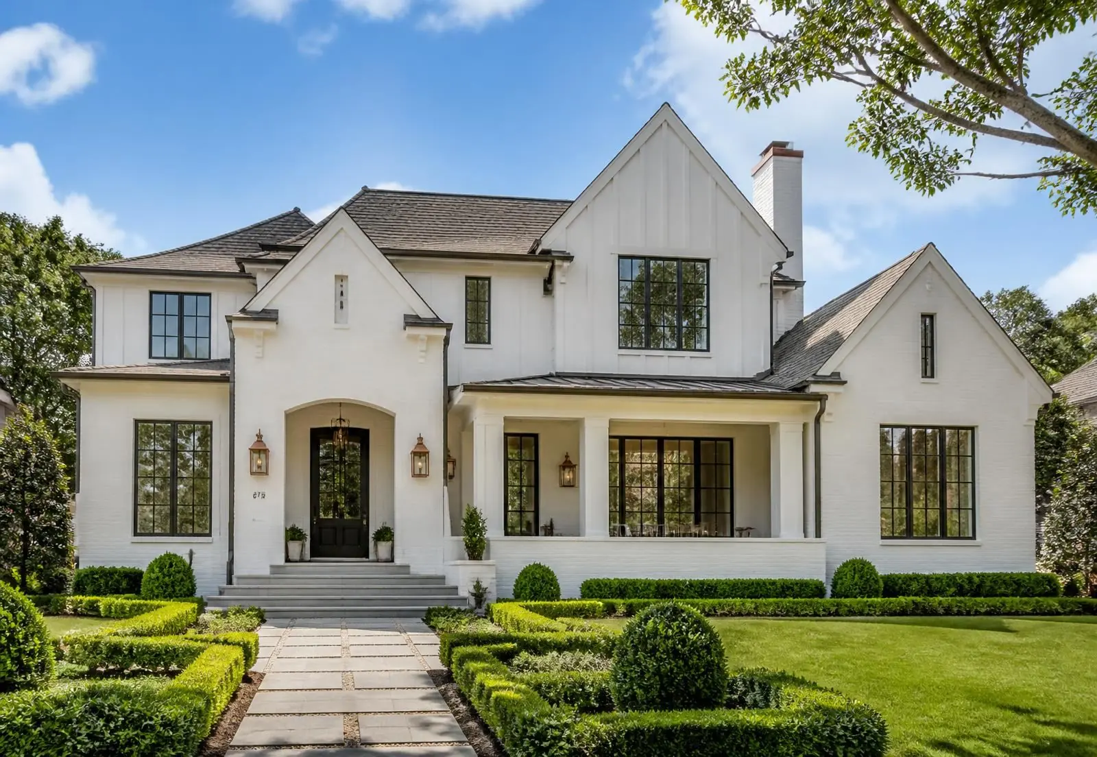 A newly built transitional brick custom home on a Barclay Downs lot in Charlotte